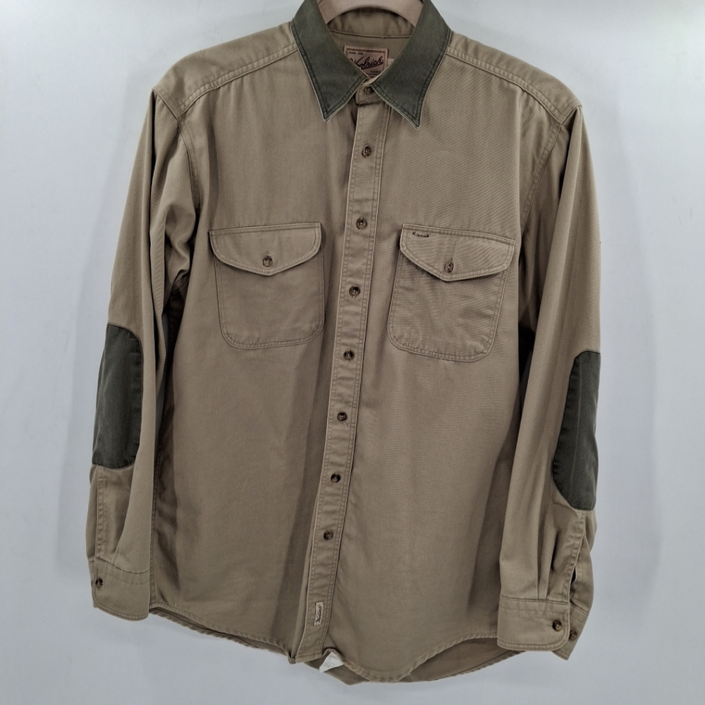 Woolrich Rugged Outdoor Wear Pockets Elbow Patches Men Large Long‎ Hiking